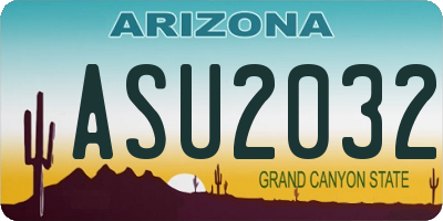 AZ license plate ASU2032