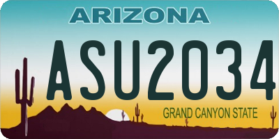 AZ license plate ASU2034