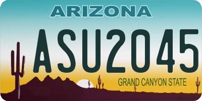 AZ license plate ASU2045