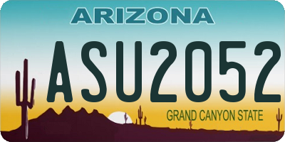 AZ license plate ASU2052
