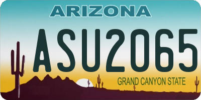 AZ license plate ASU2065