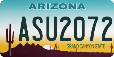 AZ license plate ASU2072