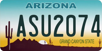AZ license plate ASU2074