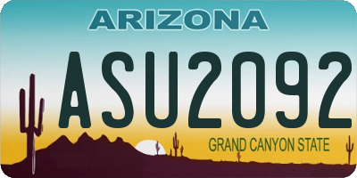 AZ license plate ASU2092