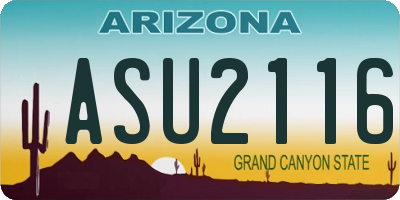 AZ license plate ASU2116