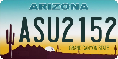 AZ license plate ASU2152