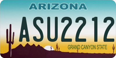 AZ license plate ASU2212