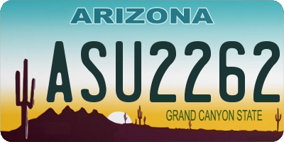 AZ license plate ASU2262