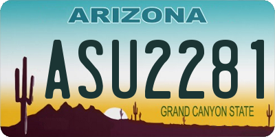 AZ license plate ASU2281