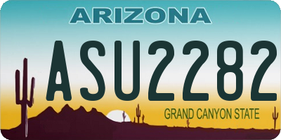 AZ license plate ASU2282
