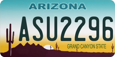 AZ license plate ASU2296