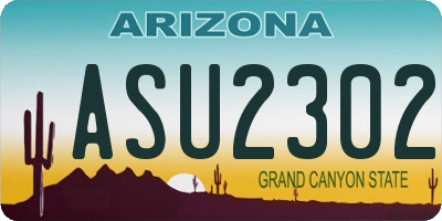 AZ license plate ASU2302