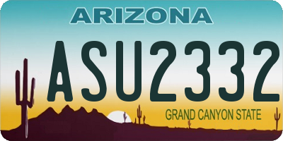 AZ license plate ASU2332