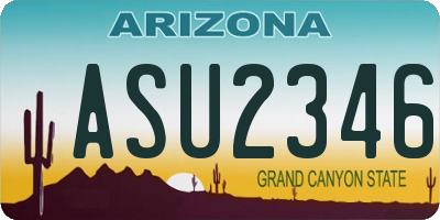 AZ license plate ASU2346