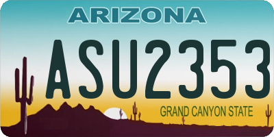 AZ license plate ASU2353