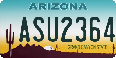 AZ license plate ASU2364