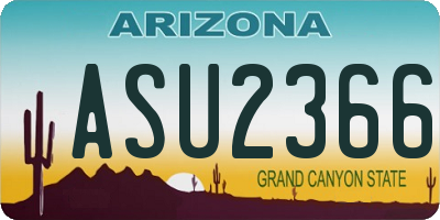 AZ license plate ASU2366