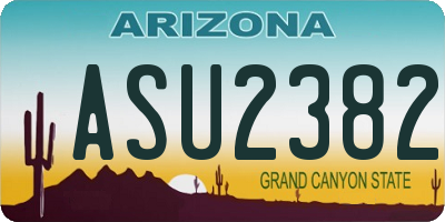 AZ license plate ASU2382