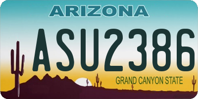 AZ license plate ASU2386