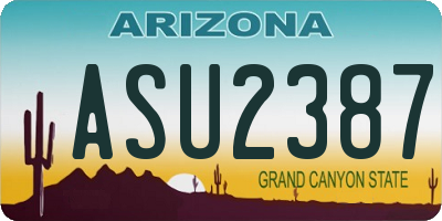 AZ license plate ASU2387