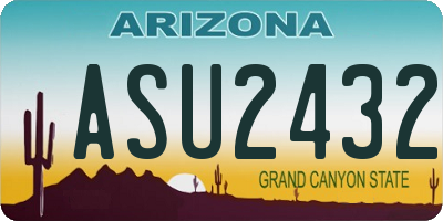 AZ license plate ASU2432
