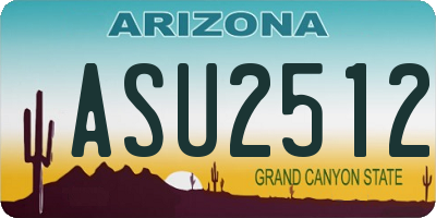 AZ license plate ASU2512