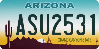 AZ license plate ASU2531