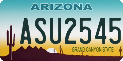 AZ license plate ASU2545