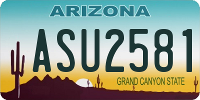 AZ license plate ASU2581