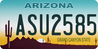 AZ license plate ASU2585