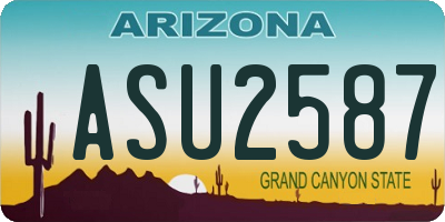 AZ license plate ASU2587