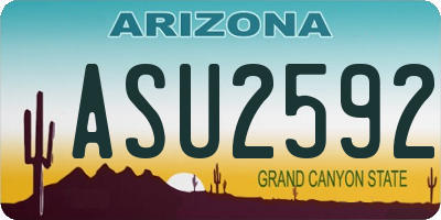 AZ license plate ASU2592