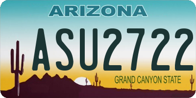 AZ license plate ASU2722