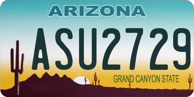 AZ license plate ASU2729