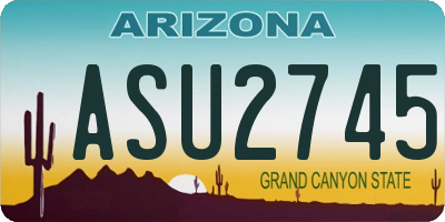 AZ license plate ASU2745
