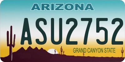 AZ license plate ASU2752