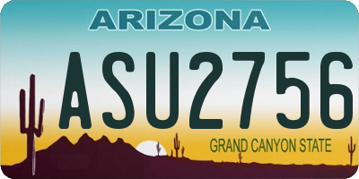 AZ license plate ASU2756