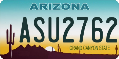 AZ license plate ASU2762