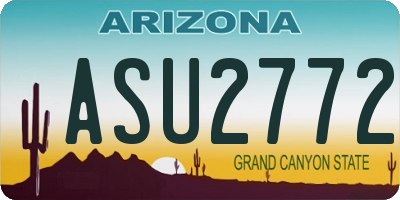 AZ license plate ASU2772