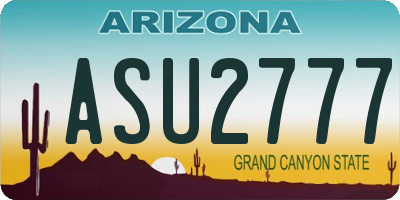 AZ license plate ASU2777