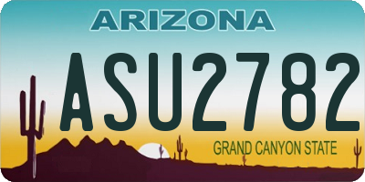 AZ license plate ASU2782