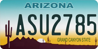 AZ license plate ASU2785