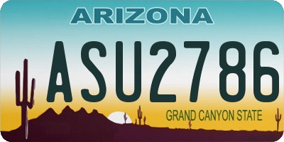 AZ license plate ASU2786