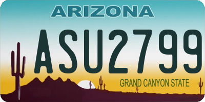AZ license plate ASU2799