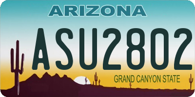AZ license plate ASU2802