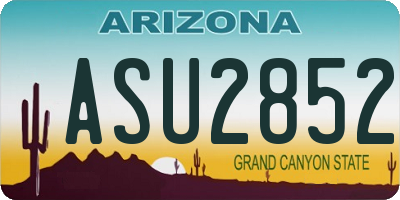 AZ license plate ASU2852