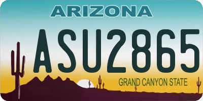 AZ license plate ASU2865