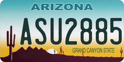 AZ license plate ASU2885