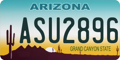 AZ license plate ASU2896