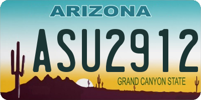 AZ license plate ASU2912